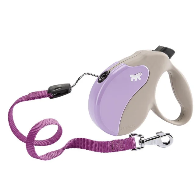 Поводок-рулетка Ferplast Amigo L Cord Beige-Purple Lead для собак c тонким шнуром, 16x3,8x15 см