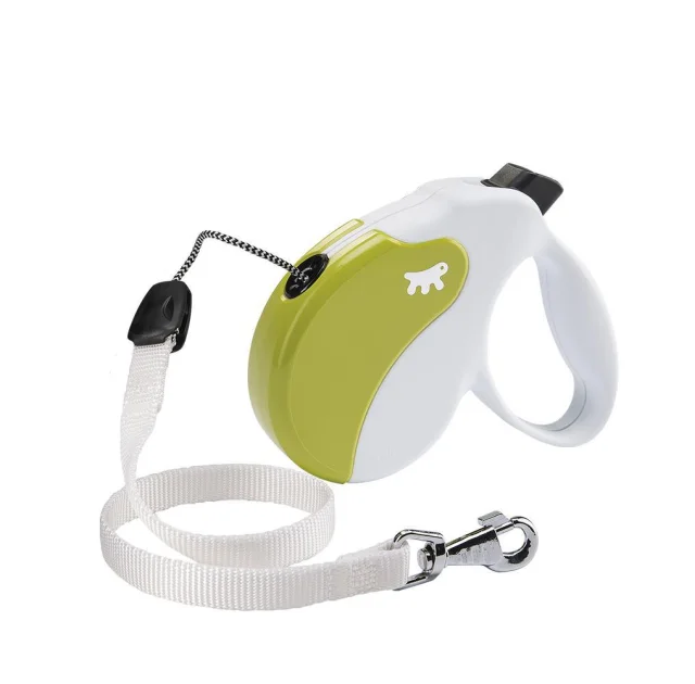 Поводок-рулетка Ferplast Amigo L Cord White-Green Lead для собак c тонким шнуром, 16x3,8x15 см