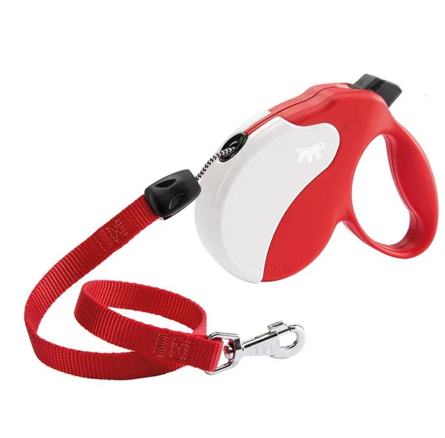 Поводок-рулетка Ferplast Amigo Long Cord Red-White для собак cо шнуром, 15x3,6x14 см