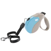 Поводок-рулетка Ferplast Amigo M Cord Beige-Blue Lead для собак cо шнуром, бежево-голубой, 15x3,6x14 см