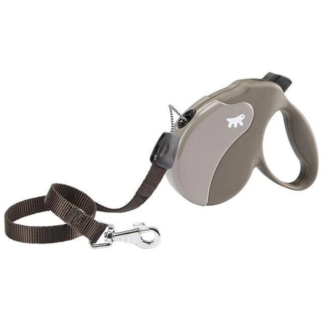 Поводок-рулетка Ferplast Amigo M Cord Dove-Grey Lead для собак cо шнуром, бежево-серый, 15x3,6x14 см