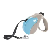 Поводок-рулетка Ferplast Amigo M Tape Beige-Blue для собак c лентой, бежево-голубой, 15x3,6x14 см