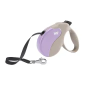 Поводок-рулетка Ferplast Amigo M Tape Beige-Purple для собак c лентой, бежево-фиолетовый, 15x3,6x14 см