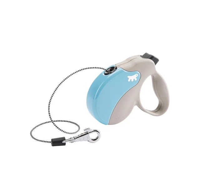 Поводок-рулетка Ferplast Amigo Mini Cord Beige-Blue Lead для собак cо шнуром, бежево-голубой, 12x3x10 см