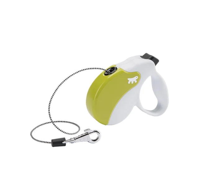 Поводок-рулетка Ferplast Amigo Mini Cord White-Green Lead для собак cо шнуром, зелено-білий, 12x3x10 см