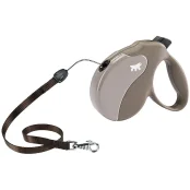 Поводок-рулетка Ferplast Amigo S Cord Dove-Grey Lead для собак cо шнуром, бежево-сірий, 14x3,6x12 см