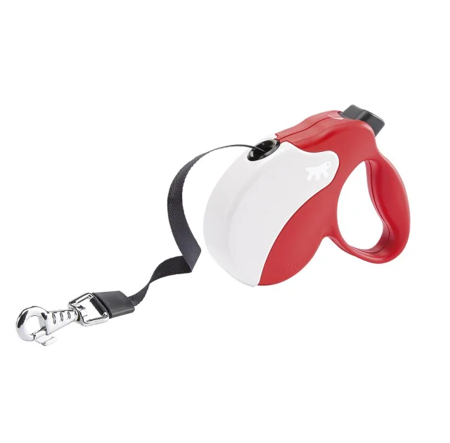 Поводок-рулетка Ferplast Amigo S Tape Red-White для собак c лентой, красно-белый, 14x3,6x12 см