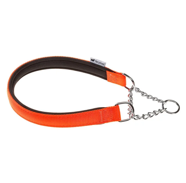 Нейлоновий нашийник з металевим ланцюжком Ferplast Daytona CSS20 / 55 Orange для собак, A: 55 см, B: 20 ​​см