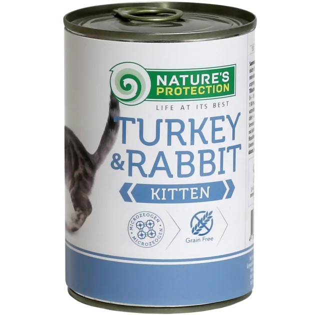 Консерва Natures Protection Kitten Turkey & Rabbit для кошенят, 400 г