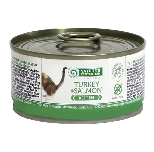 Консерва Natures Protection Kitten Turkey & Salmon для кошенят, 100 г