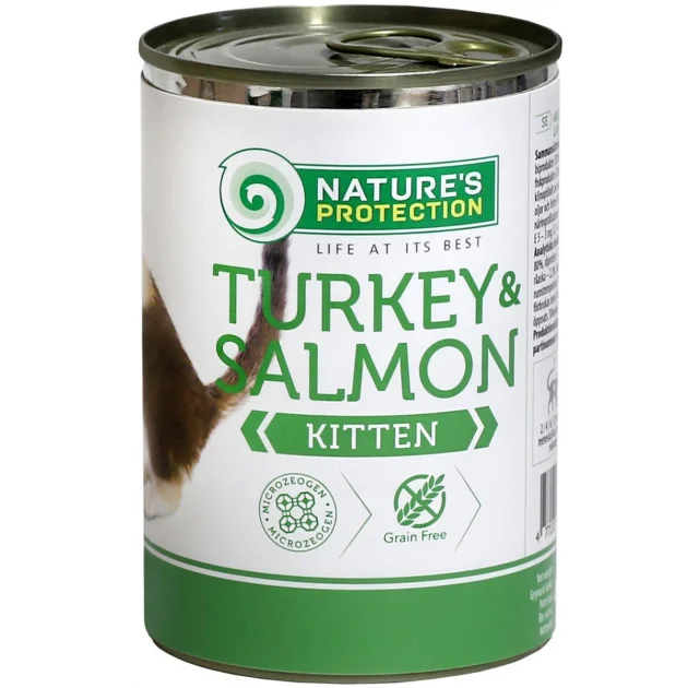 Консерва Natures Protection Kitten Turkey & Salmon для кошенят, 400 г