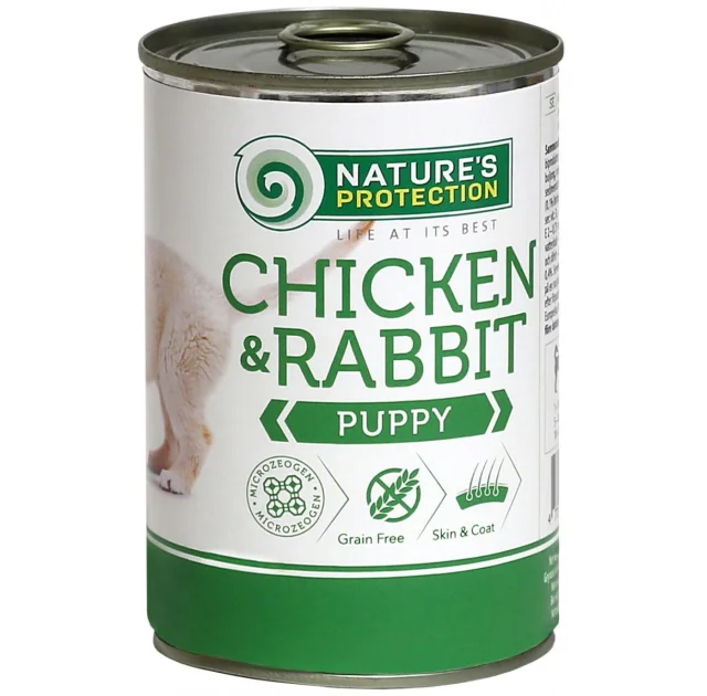 Консерва Natures Protection Puppy chicken & rabbit для щенков, 400 г