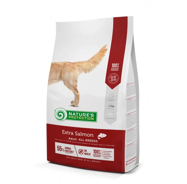 Сухой корм Natures Protection Extra Salmon Adult All Breeds для взрослых собак, 12 кг