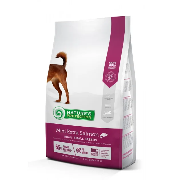 Сухой корм Natures Protection Mini Extra Salmon Adult Small Breeds для собак малых пород, 2 кг