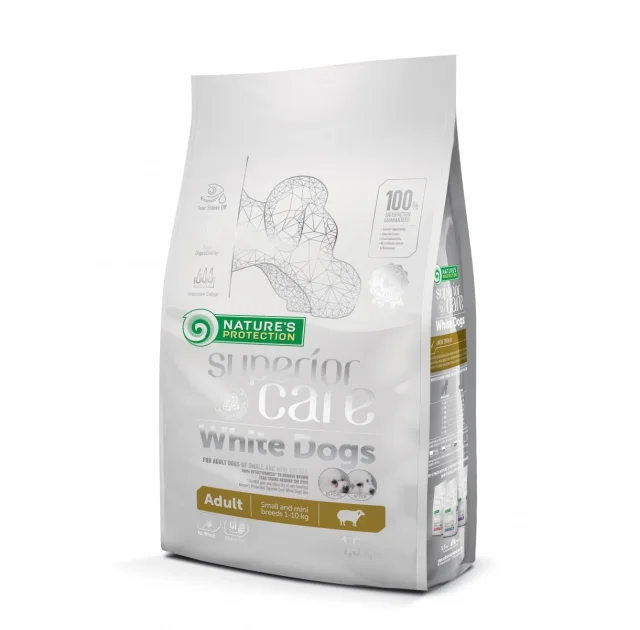 Сухий корм Natures Protection Superior Care White Dogs для дорослих собак малих порід, ягня, 1.5 кг