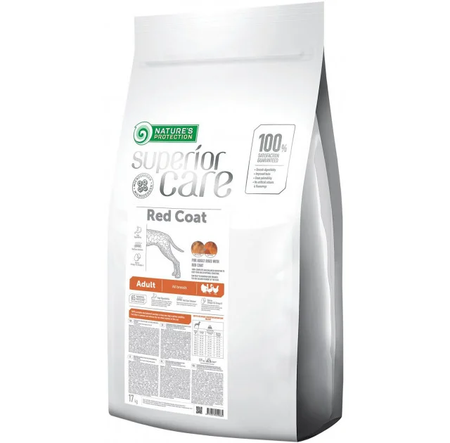 Сухой корм Natures Protection Red Coat для собак всех пород с рыжим оттенком шерсти, 17 кг