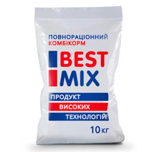 Відгодівельний комбікорм Best Mix для кроликів зі збільшеним кількістю клітковини, 10 кг