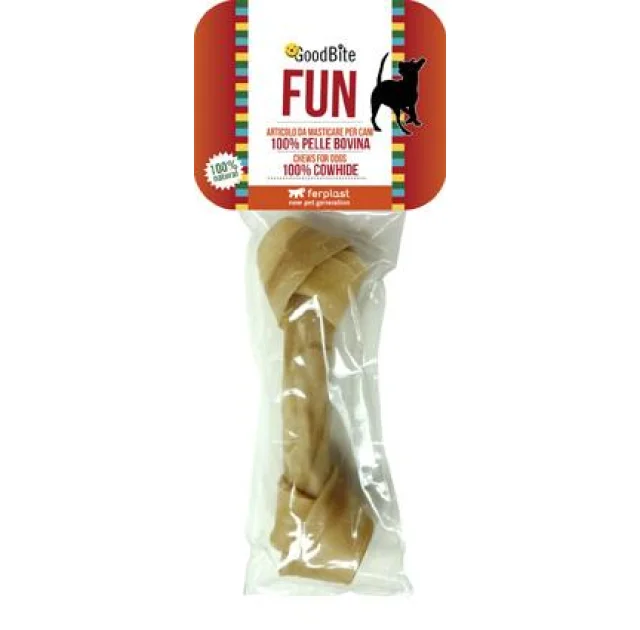 Плетеные жевательные косточки Ferplast GoodBite Fun 3914 Bone Natural 30g для собак, 10,5x4x2,5 см