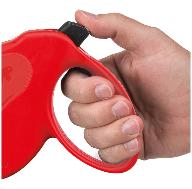 Поводок-рулетка для собак до 50 кг Ferplast Amigo Easy L Tape Rosso c стрічкою, червоний, 5 м
