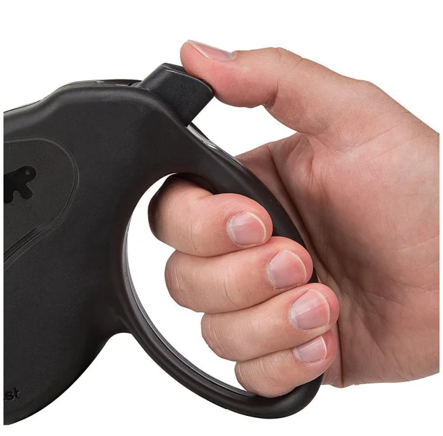 Поводок-рулетка для собак до 25 кг Ferplast Amigo Easy M Cord Nero cо шнуром, чорний, 5 м