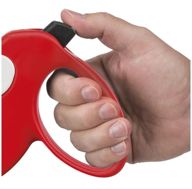 Поводок-рулетка Ferplast Amigo M Cord Red-White для собак cо шнуром, красно-белый, 15x3,6x14 см