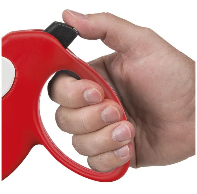Поводок-рулетка Ferplast Amigo S Cord Red-White для собак cо шнуром, червоно-білий, 14x3,6x12 см